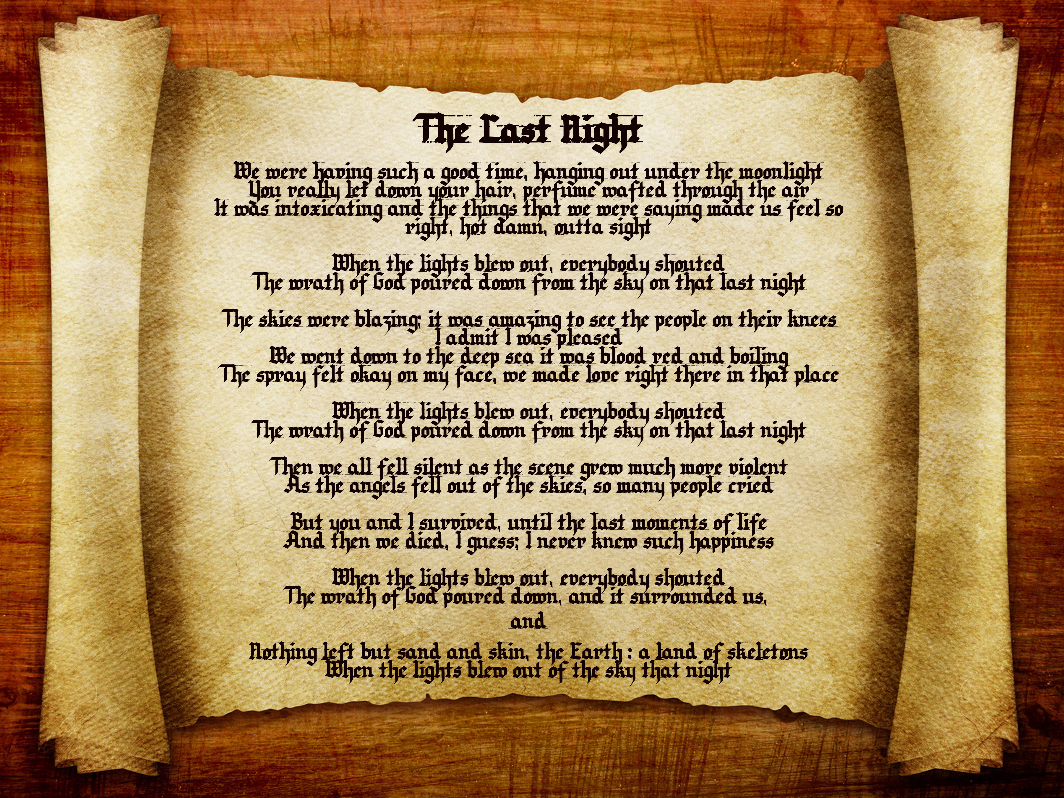 The Last Night scroll
